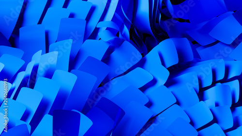 Blue background with wavy stripes for technology design use