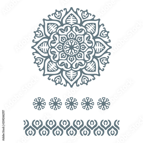 Ornamental Floral Pattern Vector Set 