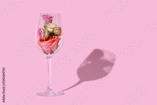 Wine glass with beautiful f...