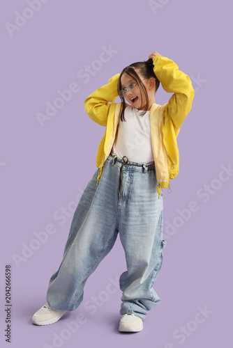 Cool little Asian girl in a...