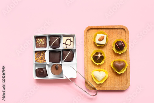 Box with candies, kitchen t...