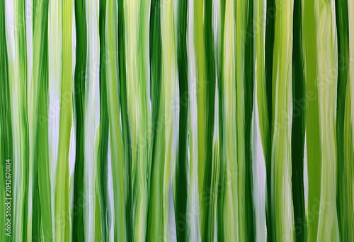 Abstract Vertical Brushstrokes Green Varied Shades Lime To Dark Greyish White Fluid Irregular Naturalistic Feel