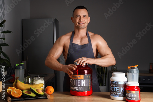 Handsome muscular man with ...