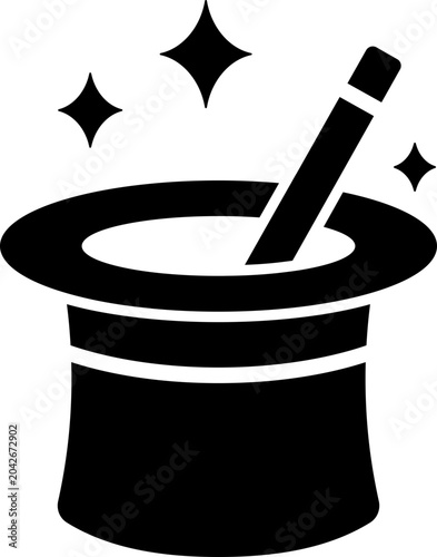 Magic Hat Glyph Icon