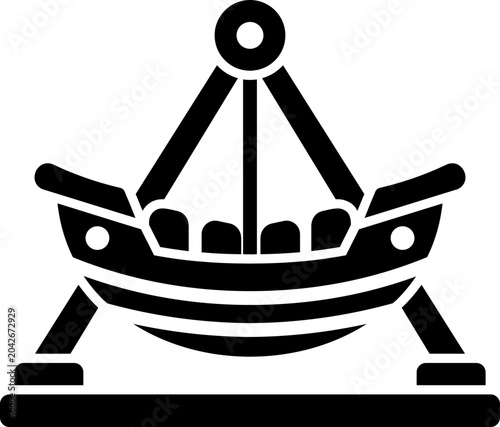 Pirate Ship Ride Glyph Icon