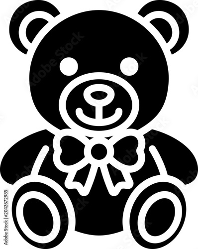 Bear Toy Glyph Icon