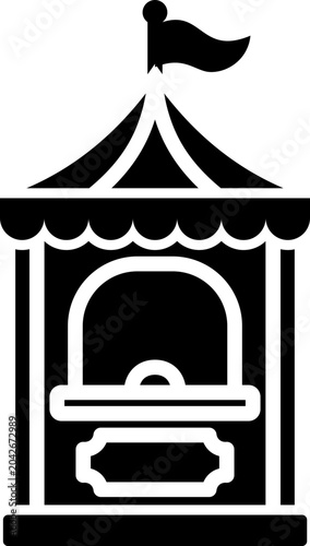 Ticket Booth Glyph Icon