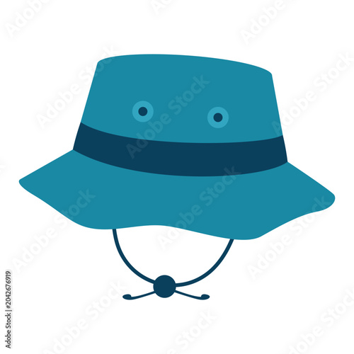 Blue Outdoor Fishing Bucket Hat For Angler Illustration
