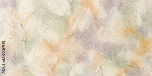 Tableau sur toile A delicate, watercolor-like texture rendered in soft pastel hues of cream, peach, pale green, and lavender, evoking a sense of gentle artistry and organic beauty