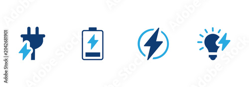 Tableau sur toile Charging icon set