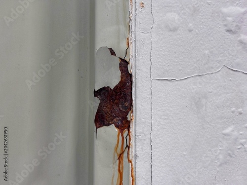 Paint and structural damage caused by rust