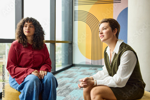 Two businesswoman during office meeting
