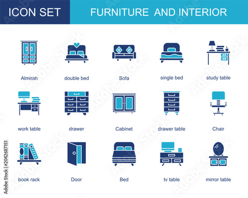 Konstfotografi furniture and interior icon collection set