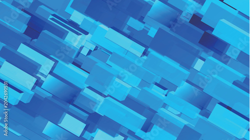Slika na platnu Abstract geometric blue glass box background