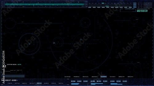 HUD Interface Motion Graphics with Real-Time Flight Data Analytics Dashboard, Radar Scan, and Weapon Diagnostics Elements 4K