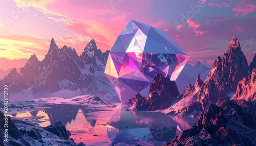 Polyhedron- -A large 3D geometric crystal polyhedron 