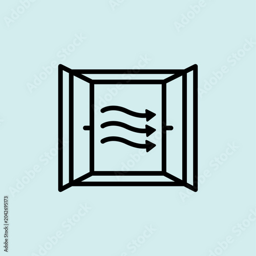 Tableau sur toile Icon representing the importance of ventilation and fresh air.