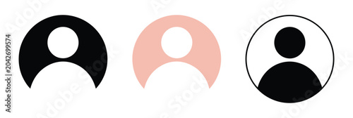 User icon with minimal profile avatar and circle account symbol for login concepts, contact management, and modern interface design projects.