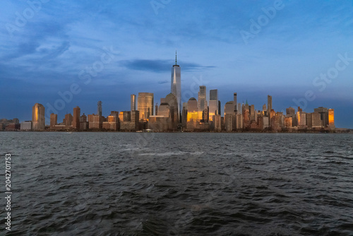 Manhattan Skyline at sunset over New York City