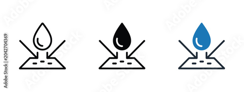 Foto Waterproof sign icon protection water resistant droplet shield durable surface v