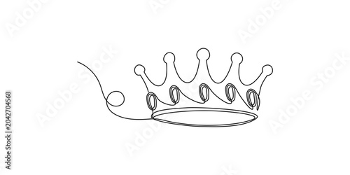 Schilderij op canvas Continuous line drawing of a royal crown icon