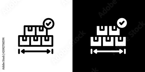 Foto Workplace Standardization Box Scale icon concept with flat Black White Background