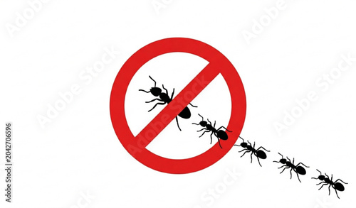 Foto No ants sign vector pest control and infestation prevention illustration