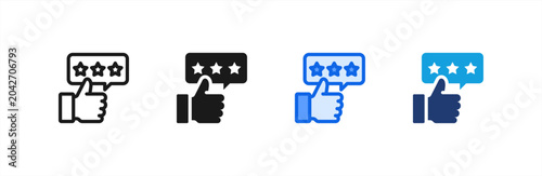 Feedback Collection Rating Thumb Icon multiple style collection. Vector illustration.