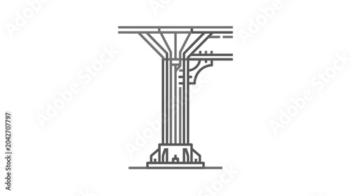 Fotografie Detailed architectural support column with structural capital design