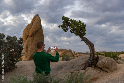 Desert Landscape  balance Stone cell phone Photography 