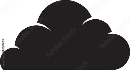 Quadro su tela Fluffy cumulus cloud silhouette icon representing weather sky and nature concept