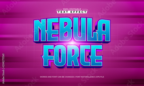 Nebula Force Editable Text Effect - Futuristic Space Typography for Sci Fi and Gaming Design
