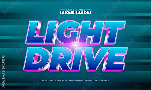 Light Drive Editable Text Effect - Bright Energy Typography for Futuristic and Gaming Design