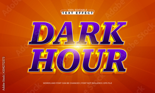 Dark Hour Editable Text Effect - Modern Dynamic Typography for Futuristic and Creative Design