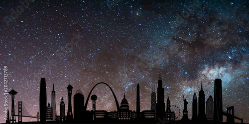 space and universe. the silhouette of the milky way. the concept of a science.