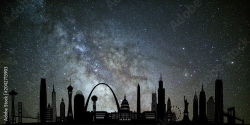 space and universe. the silhouette of the milky way. the concept of a science.