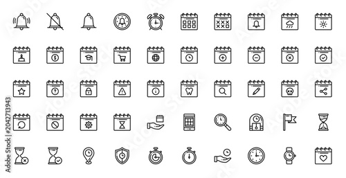 Calendar Date Schedule Planning Event Reminder Icon Set