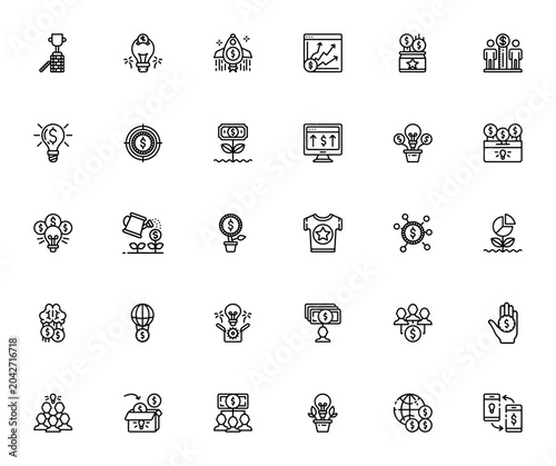 Bilde på lerret Crowdfunding icon set