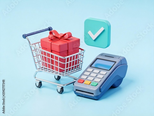Online consumption shopping, POS machines and shopping carts
