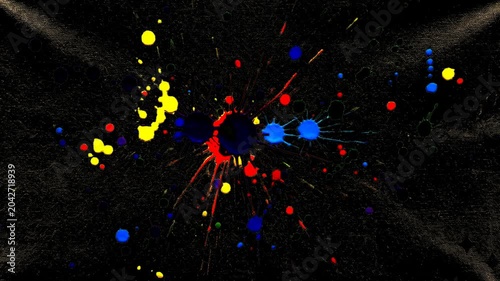Colorful Ink Splash with 2nd half Alpha Channel No.1