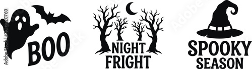 Photos Halloween Boo Night Fright Spooky Season Vector Graphics