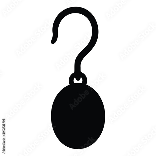Foto Single dangling earring with hook in vector illustration style for jewelry collection