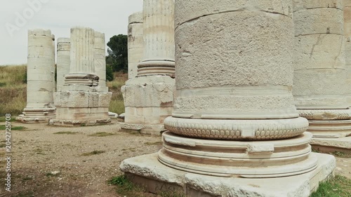 Ancient Ionic Columns Of The Temple Of Artemis In Sardis Salihli