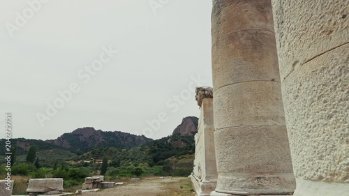 Ancient Ionic Columns Of The Temple Of Artemis In Sardis Salihli