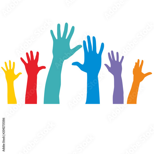 colorful hands vector illustration