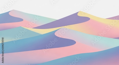 Pastel Desert Dunes Landscape Abstract Background.