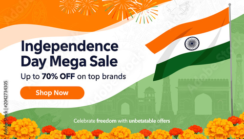 Fotografia Independence Day Mega Sale: Up to 70% OFF on top brands, celebrating freedom with unbeatable offers
