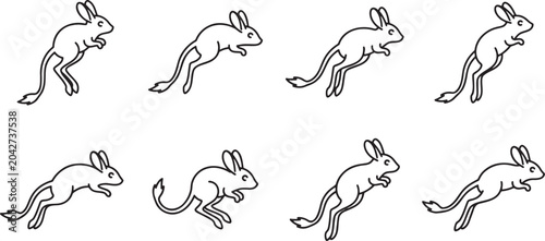 Foto Jumping rodents and small animal icons
