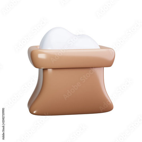 Tableau sur toile Flour Bag & Sifter 3d render icons