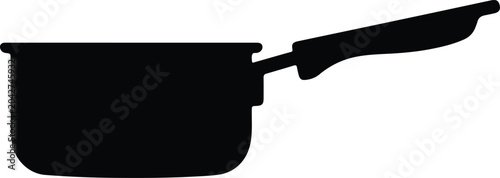 Silhouette vector of a kitchen cooking saucepan for professional design